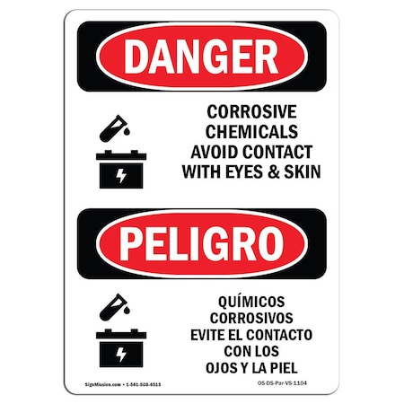 OSHA Danger, 10 Height, 14 Width, Decal